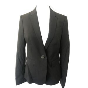 Burberry Blazer Women's 8 Black Suit Jacket Wool Career Preppy Academia NEW